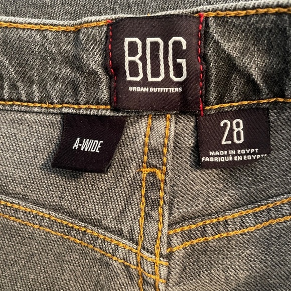 BDG Urban Outfitters Washed Black A-WIDE LEG  high Rise grunge baggy Jeans SZ 28 - Picture 6 of 7